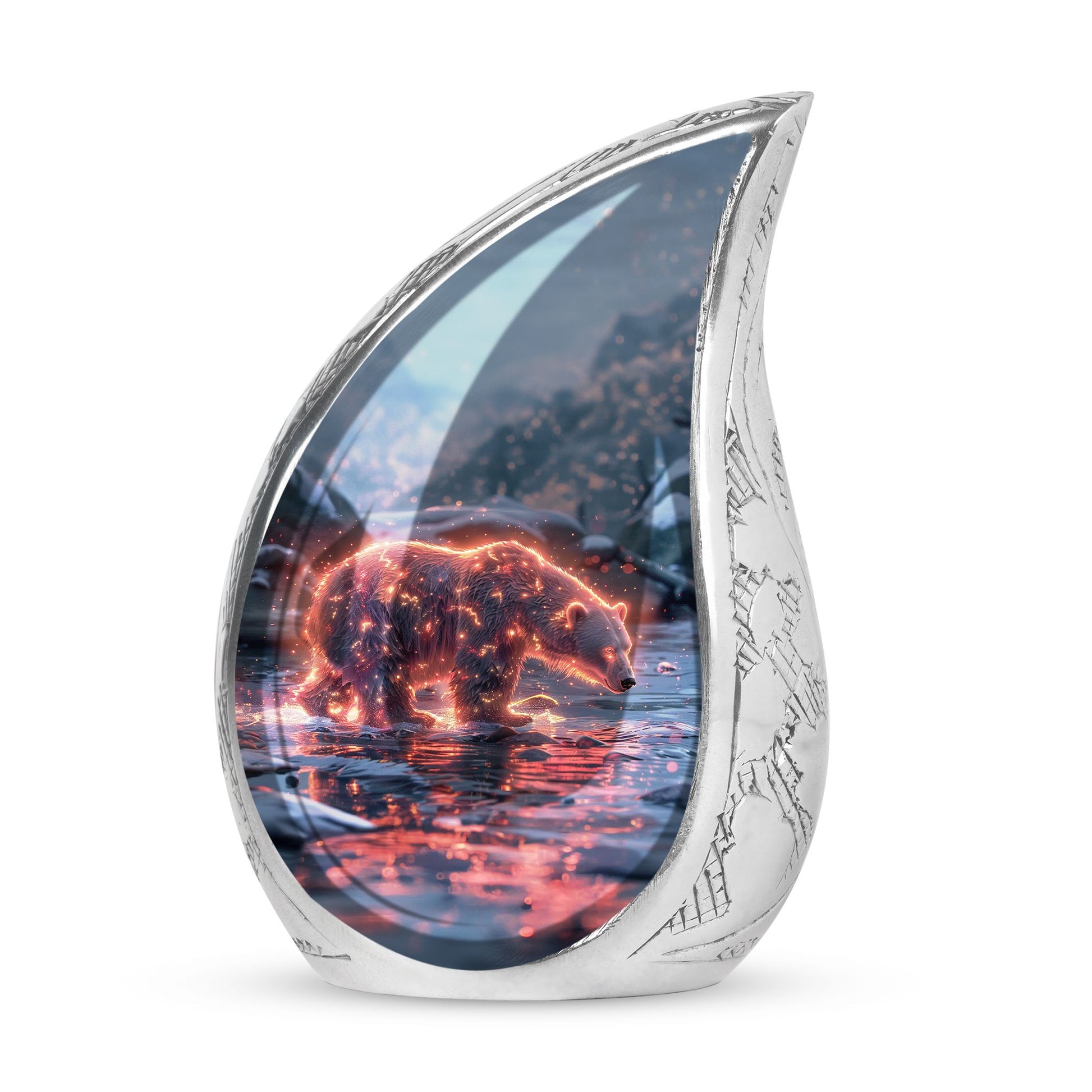 Fiery Polar Bear Urn for Funeral - Polar Bear Cremation Urn