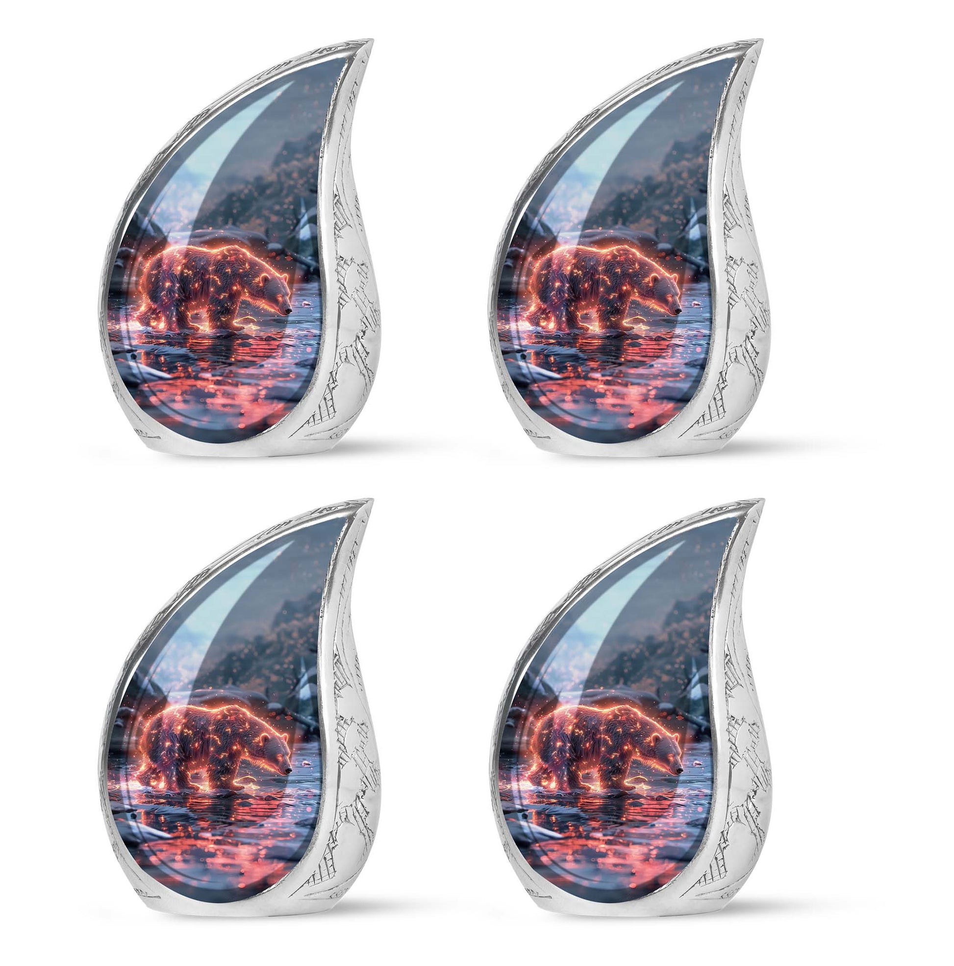 Fiery Polar Bear Urn for Funeral - Polar Bear Cremation Urn