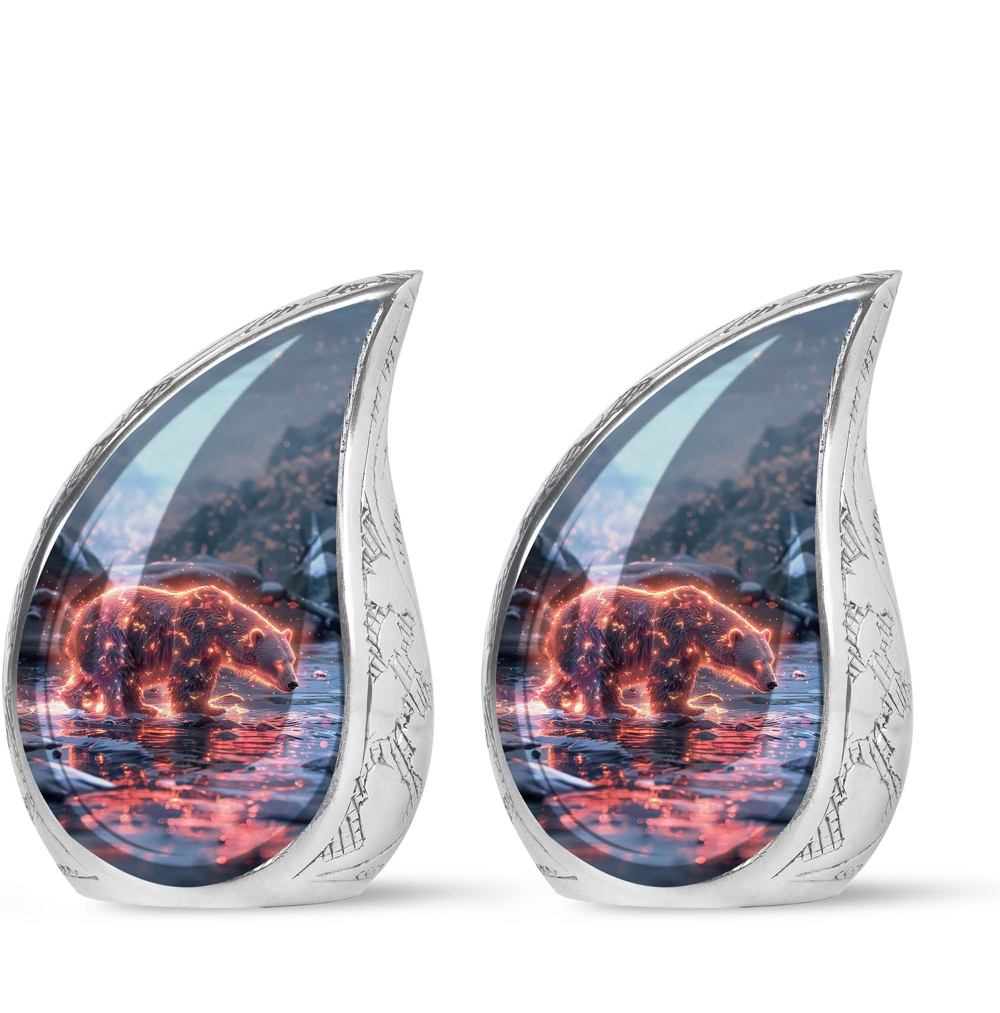 Fiery Polar Bear Urn for Funeral - Polar Bear Cremation Urn