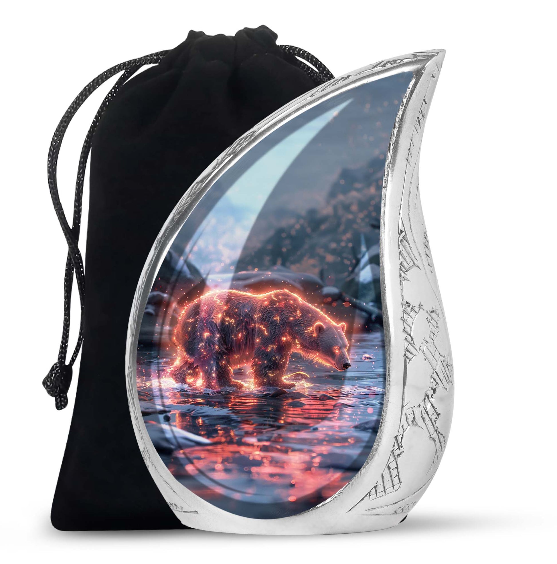 Fiery Polar Bear Urn for Funeral - Polar Bear Cremation Urn