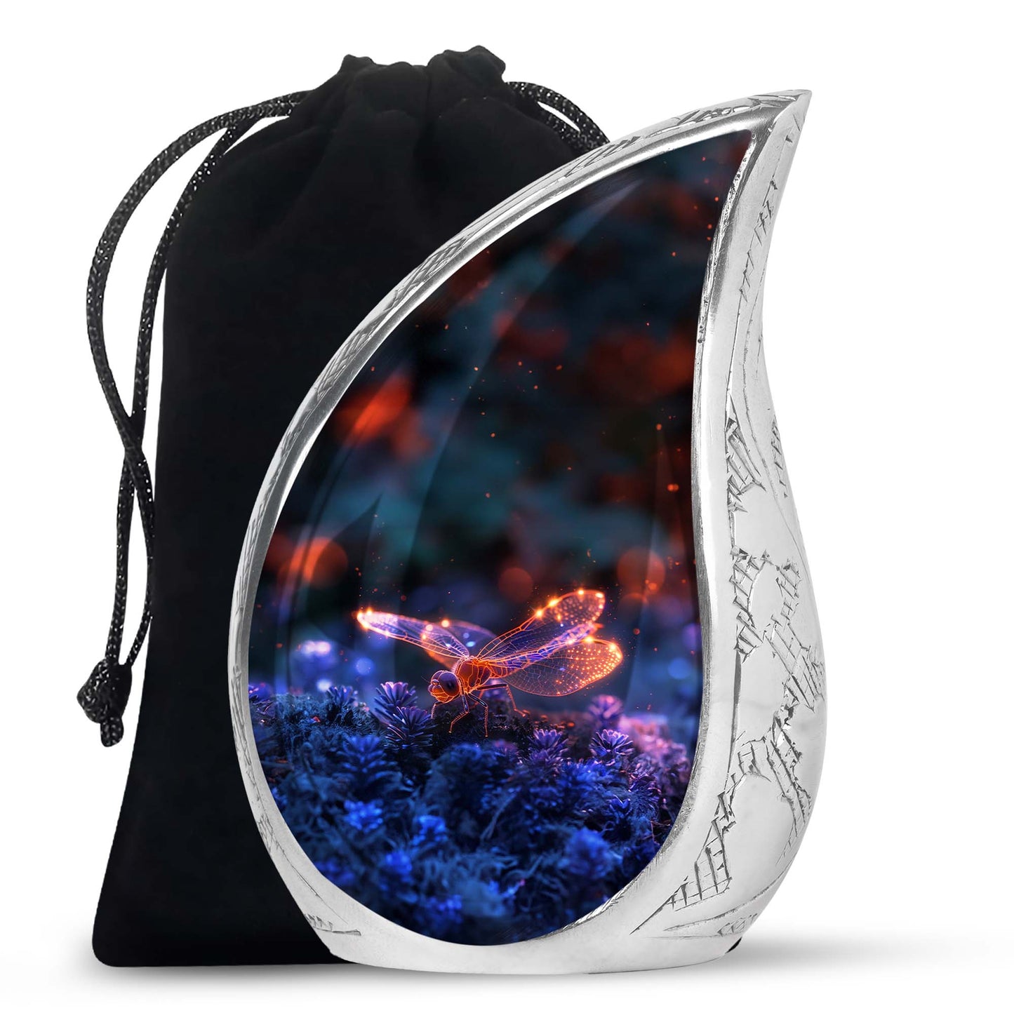 Personalized Dragonfly Cremation Urn for Men - 10-inch, 200 cu in - Yatskia