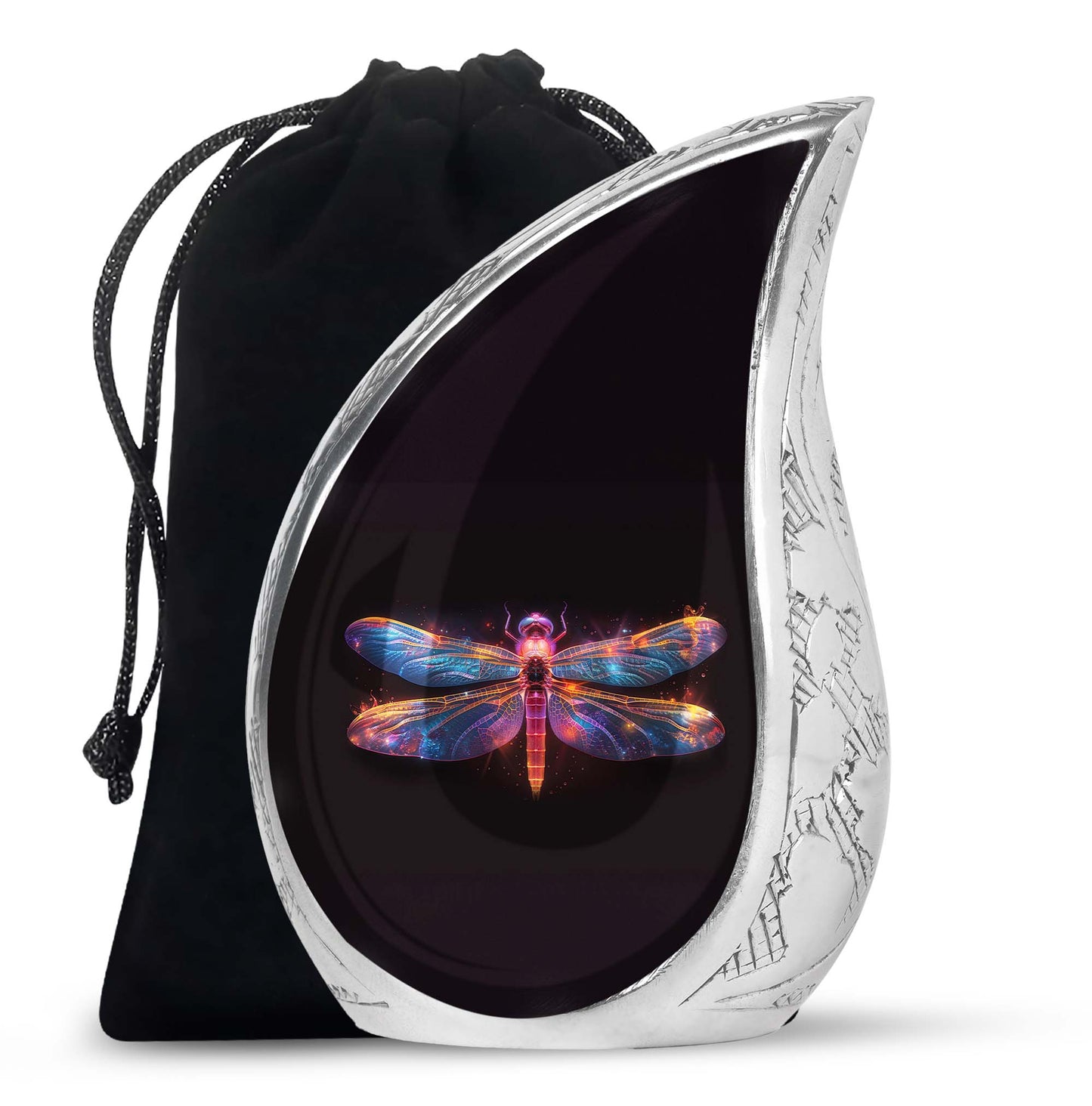Personalized Dragonfly Cremation Urn for Women - 10-inch, 200 cu in - Yatskia