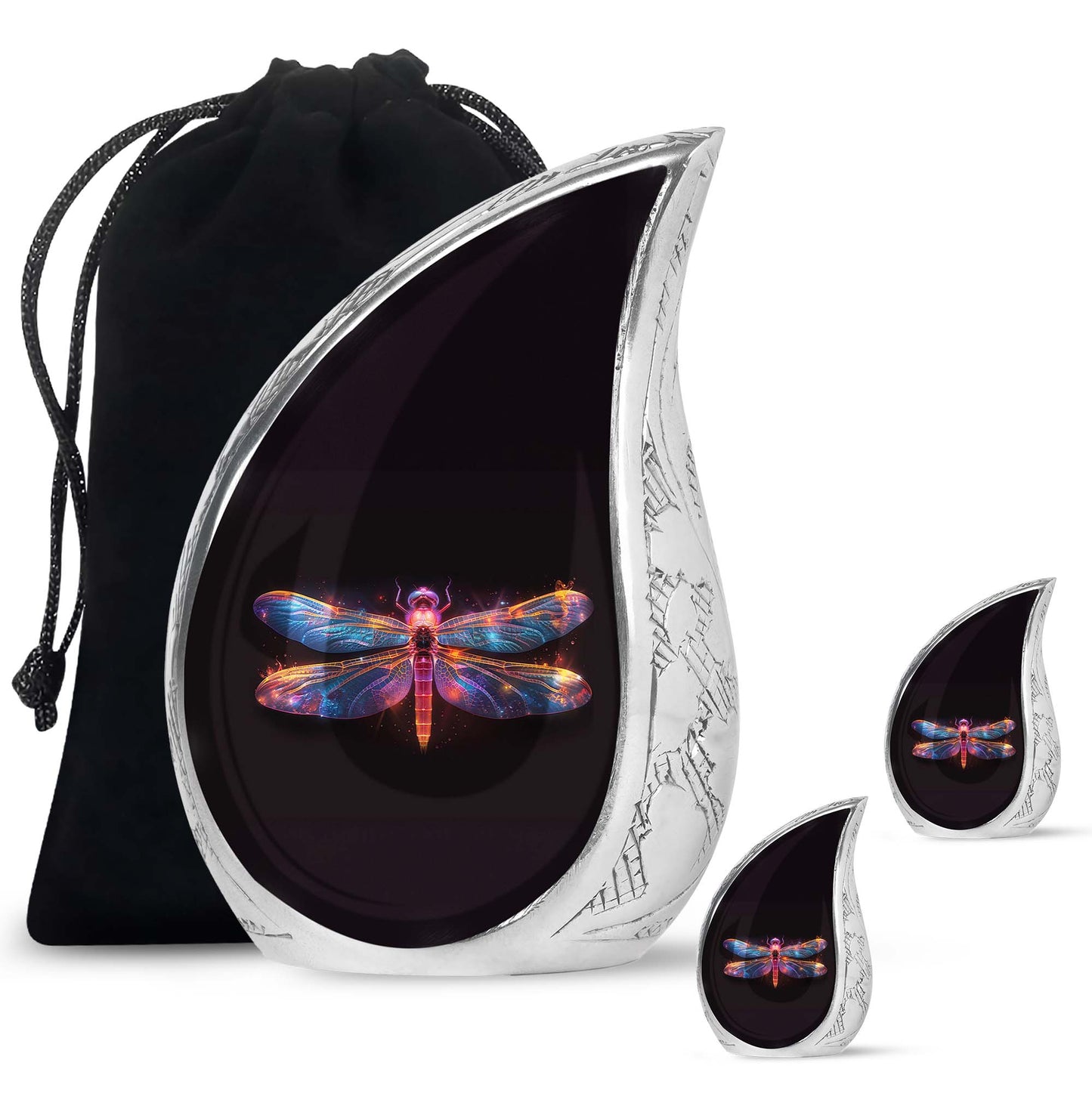 Personalized Dragonfly Cremation Urn for Women - 10-inch, 200 cu in - Yatskia