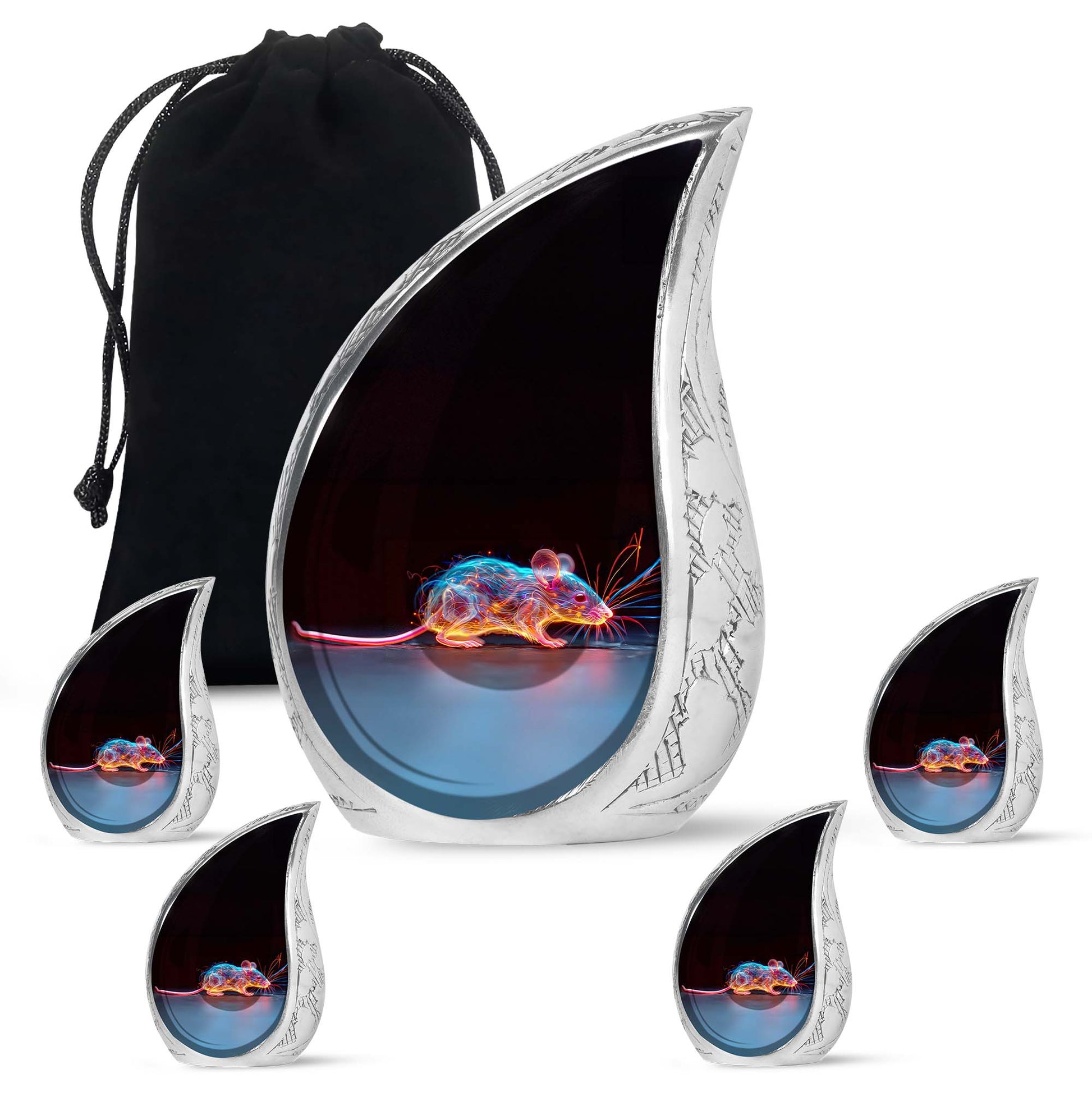 Cosmic Mouse Urn For Memorial - Rat Cremation Ashes Urn For Funeral