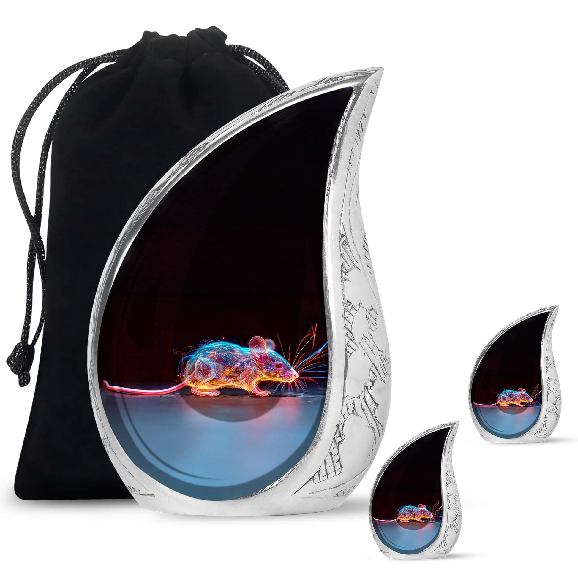 Cosmic Mouse Urn For Memorial - Rat Cremation Ashes Urn For Funeral