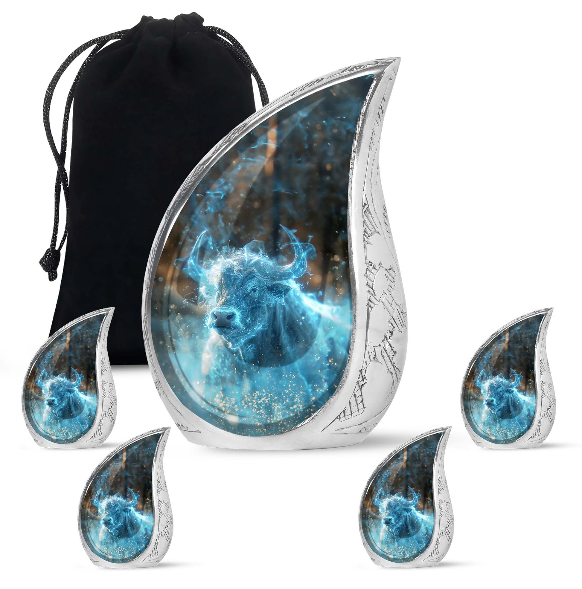 Cosmic Energy Bull Urn For Ashes - Bull Large Urn For Adult Human