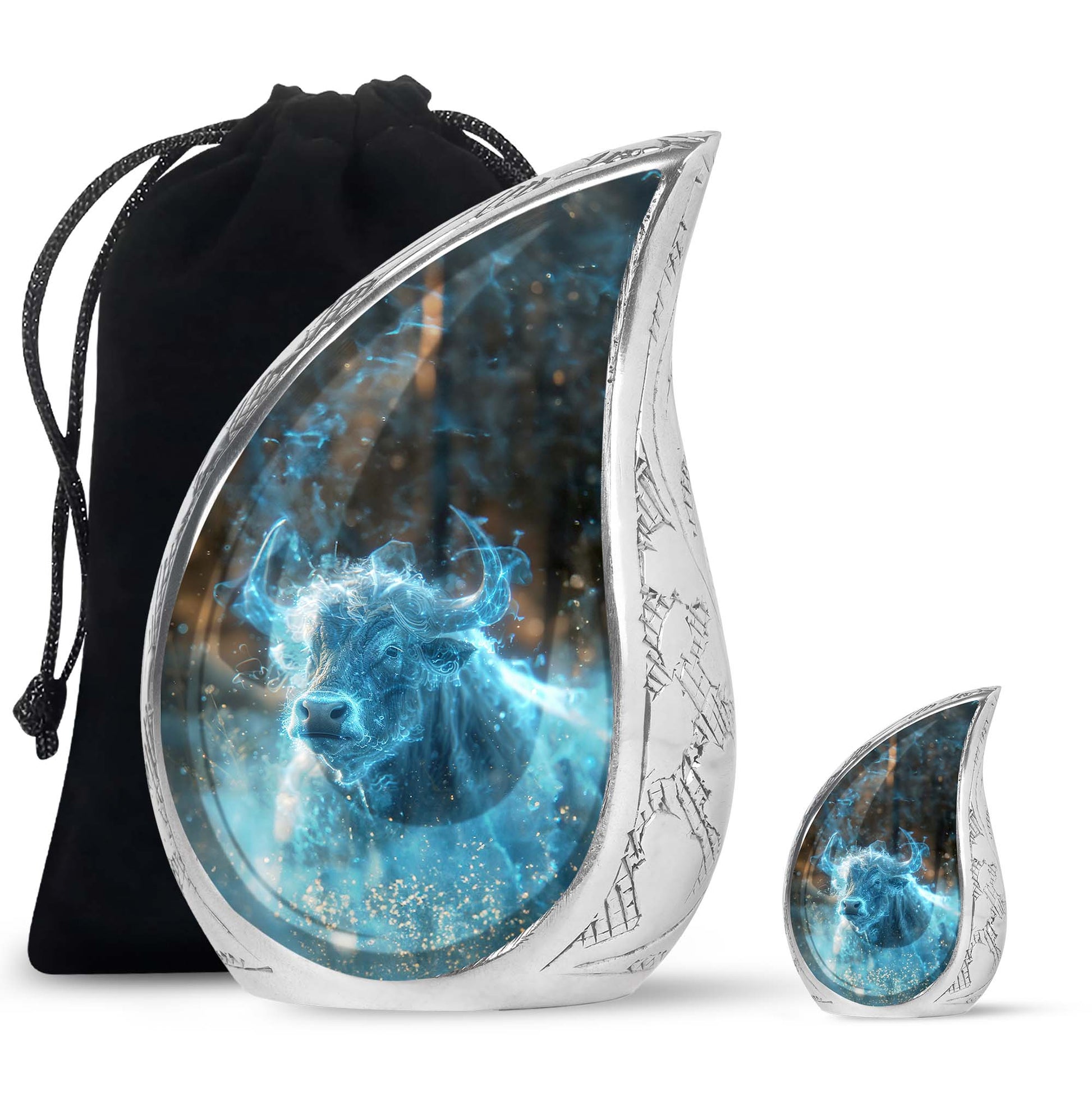 Cosmic Energy Bull Urn For Ashes - Bull Large Urn For Adult Human