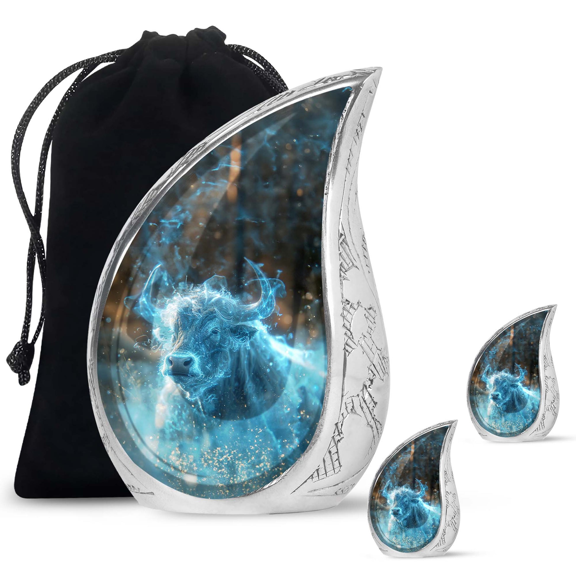 Cosmic Energy Bull Urn For Ashes - Bull Large Urn For Adult Human