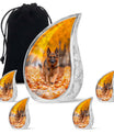 Autumn Canine Stroll Urn - German Shepherd Memorial Urns For Ashes