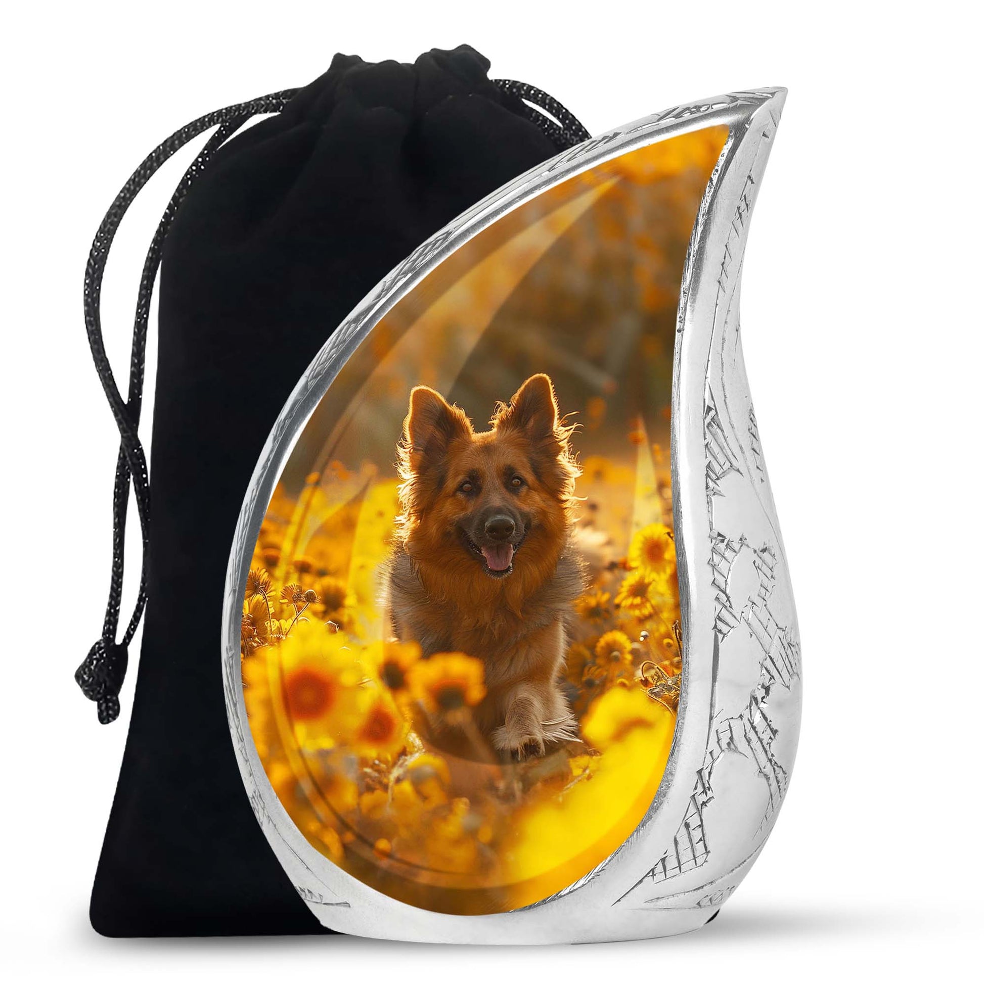 German Shepherd Dog Urn Memorial - Large Sized Cremation Urns For Pets