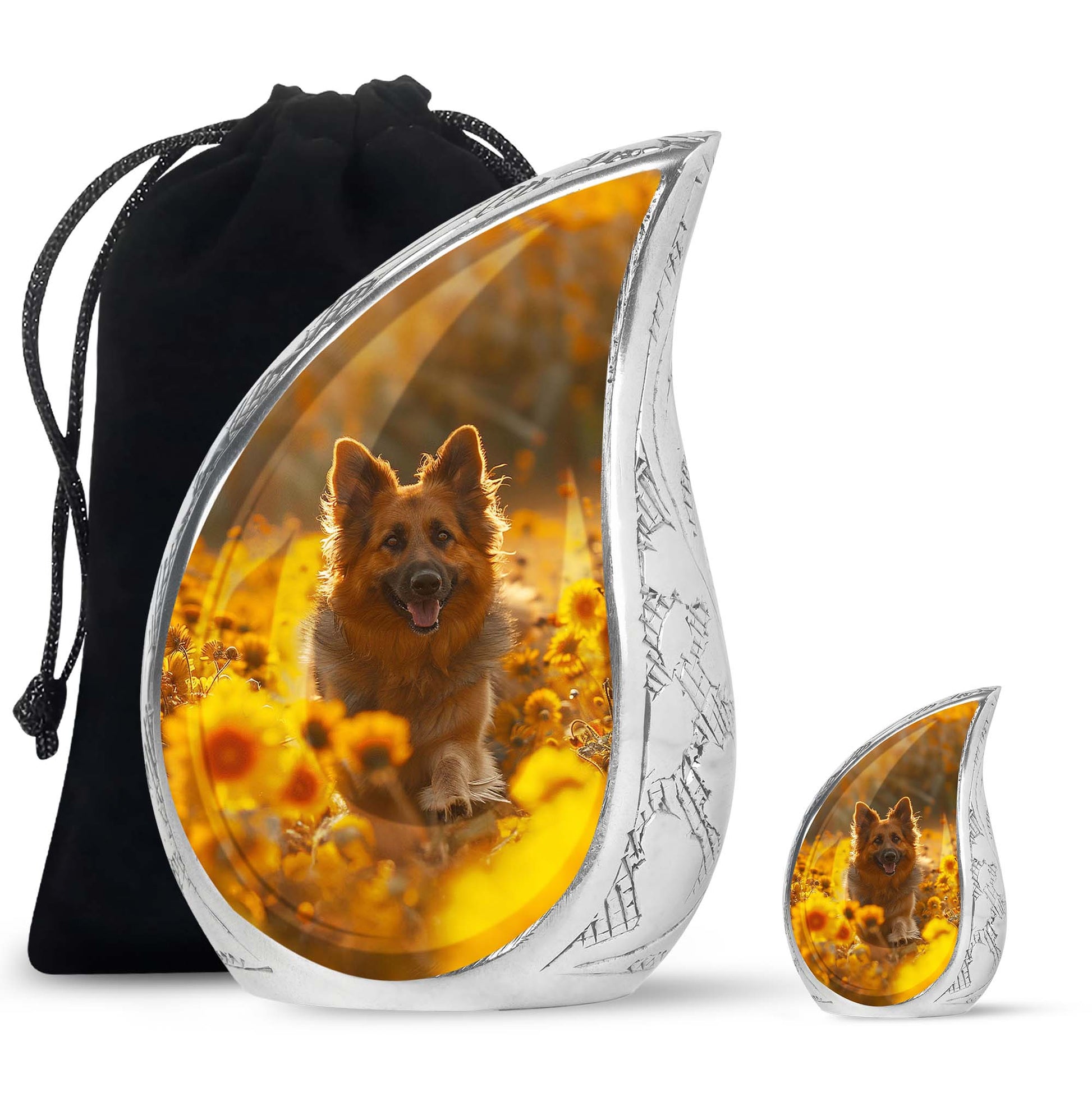 German Shepherd Dog Urn Memorial - Large Sized Cremation Urns For Pets