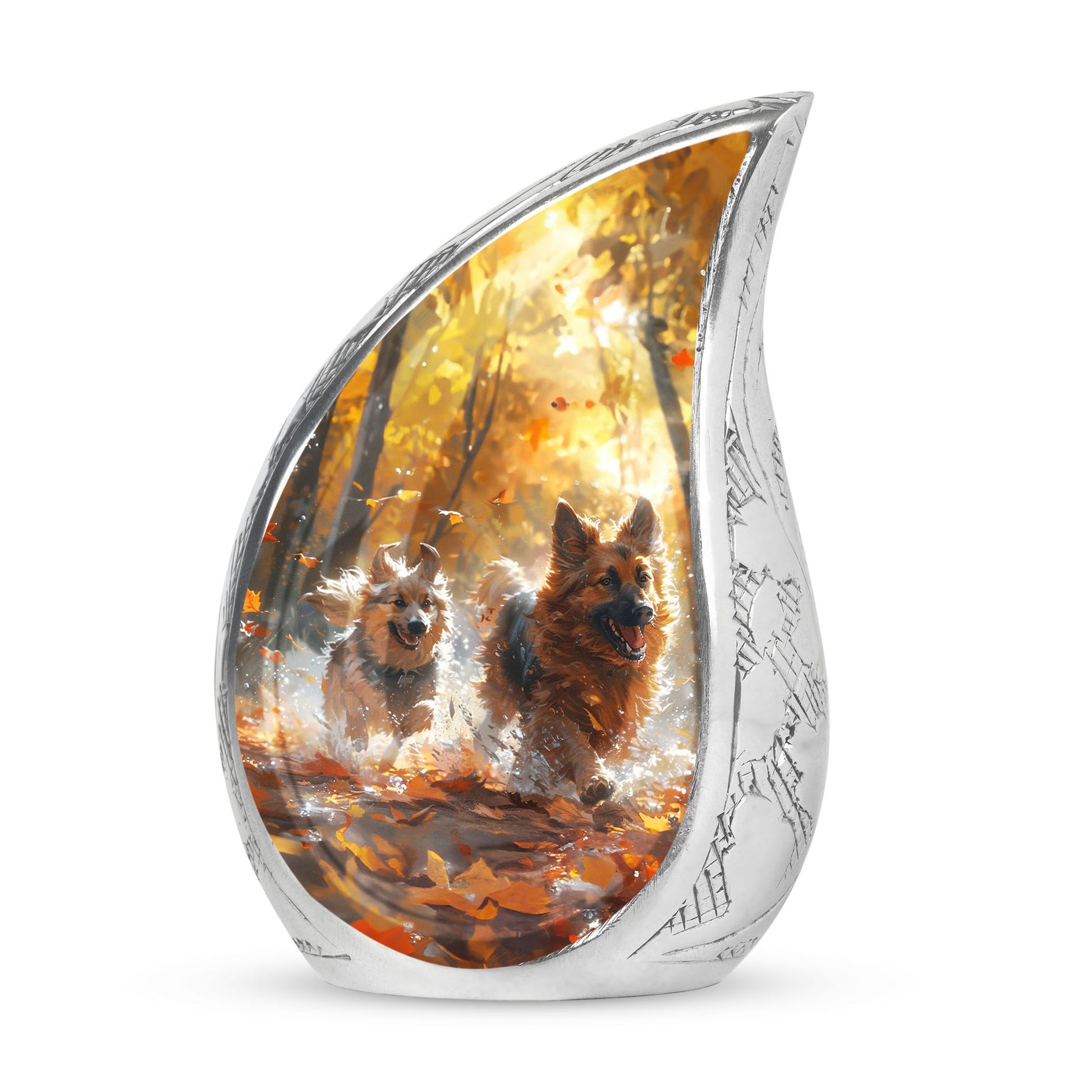German Shepherd Memorial Urn For Dogs - Autumn Cremation Urn For Pet