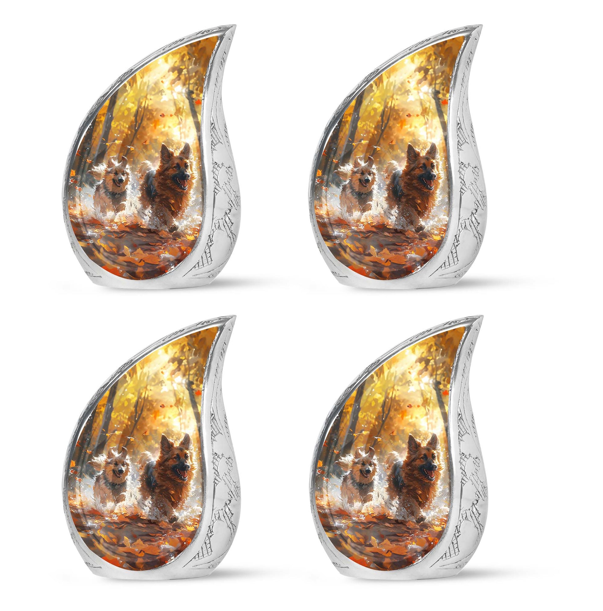 German Shepherd Memorial Urn For Dogs - Autumn Cremation Urn For Pet