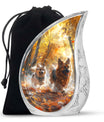 German Shepherd Memorial Urn For Dogs - Autumn Cremation Urn For Pet