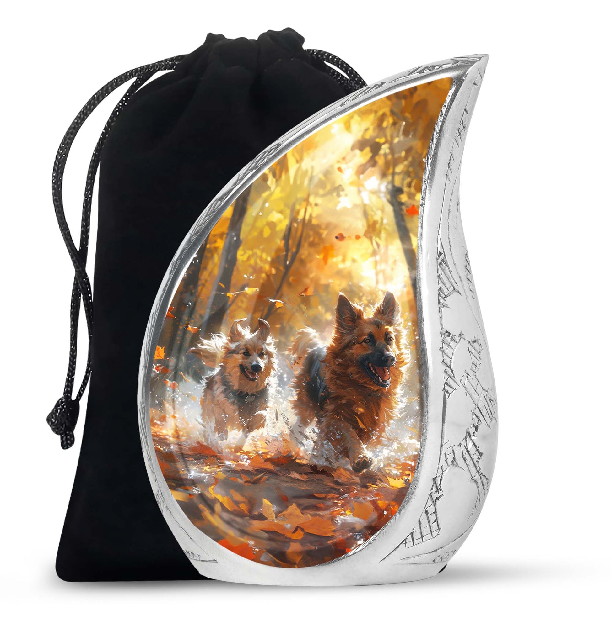 German Shepherd Memorial Urn For Dogs - Autumn Cremation Urn For Pet