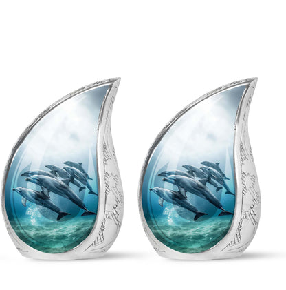 Personalized Dolphin Cremation Urn for Men and Women - 10-inch, 200 cu in - Yatskia