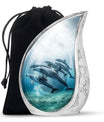 Aquatic Dolphins Family - Dolphin Cremation Urn For Men And Women