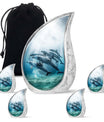 Aquatic Dolphins Family - Dolphin Cremation Urn For Men And Women