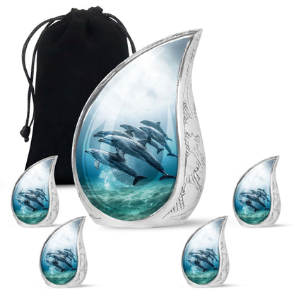 Personalized Dolphin Cremation Urn for Men and Women - 10-inch, 200 cu in - Yatskia