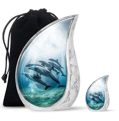 Personalized Dolphin Cremation Urn for Men and Women - 10-inch, 200 cu in - Yatskia