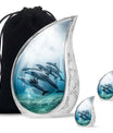 Aquatic Dolphins Family - Dolphin Cremation Urn For Men And Women