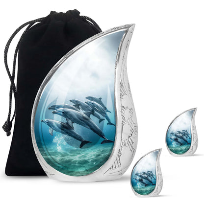 Personalized Dolphin Cremation Urn for Men and Women - 10-inch, 200 cu in - Yatskia