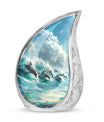 Dolphin Urn Memorial For Adults - Ocean Waves Funeral Urn For Ashes