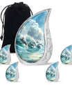 Dolphin Urn Memorial For Adults - Ocean Waves Funeral Urn For Ashes