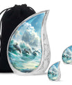 Dolphin Urn Memorial For Adults - Ocean Waves Funeral Urn For Ashes