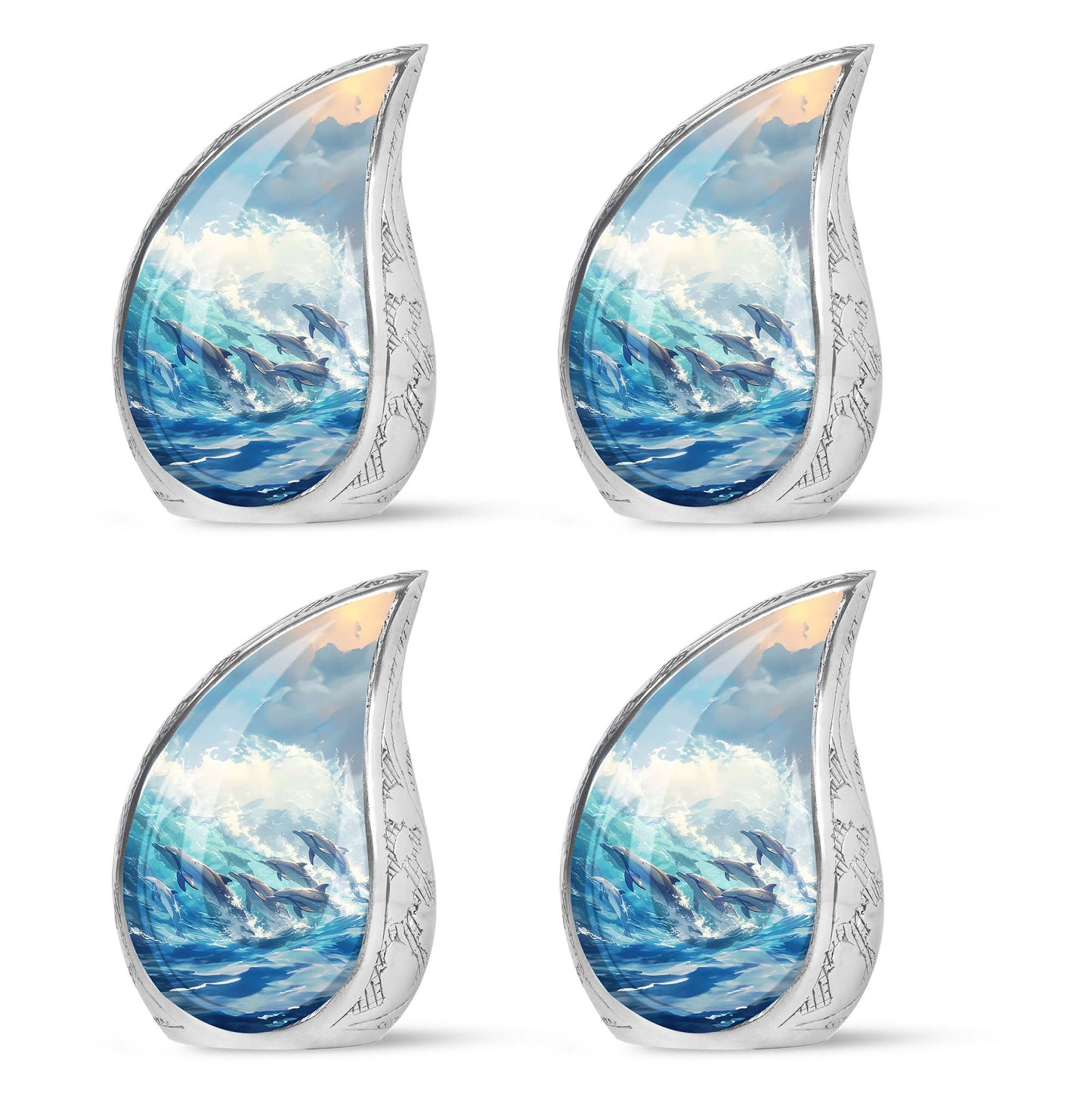 Personalized Dolphin Cremation Urn for Human Ashes - 10-inch, 200 cu in - Yatskia