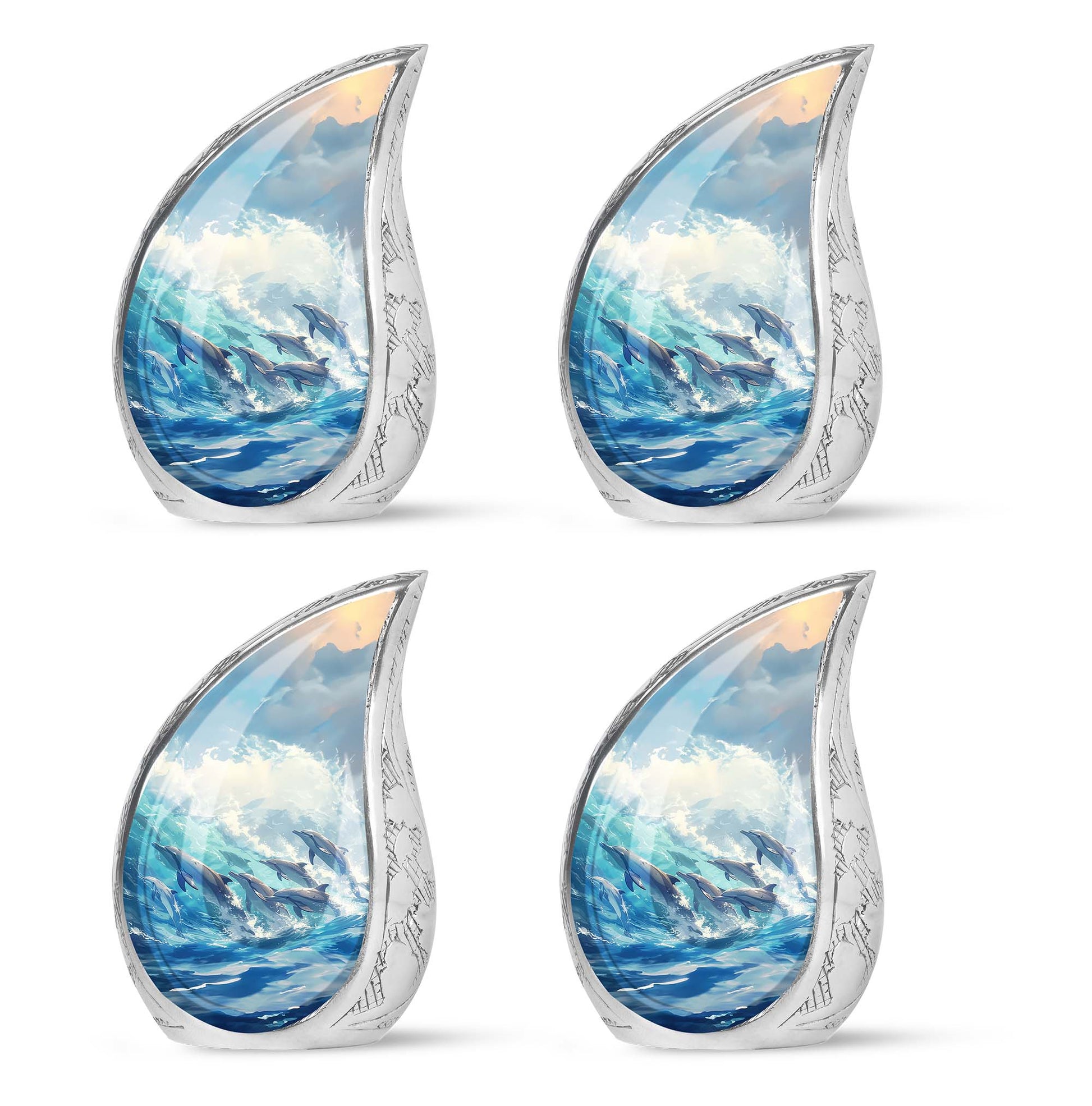 Dolphin Family Cremation Urn - Dolphin Large Funeral Ashes Urn