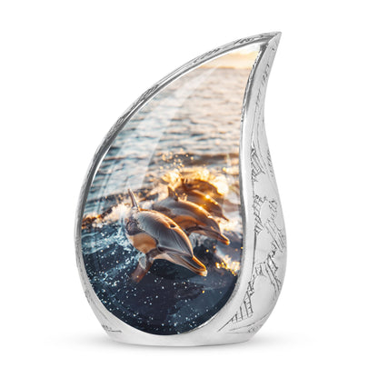 Personalized Dolphin Cremation Urn for Women - 10-inch, 200 cu in - Yatskia