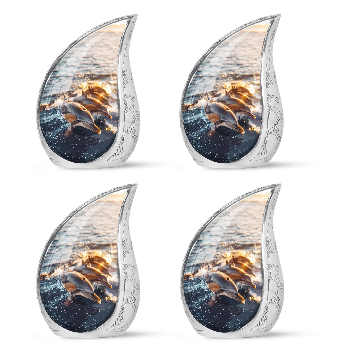 Personalized Dolphin Cremation Urn for Women - 10-inch, 200 cu in - Yatskia