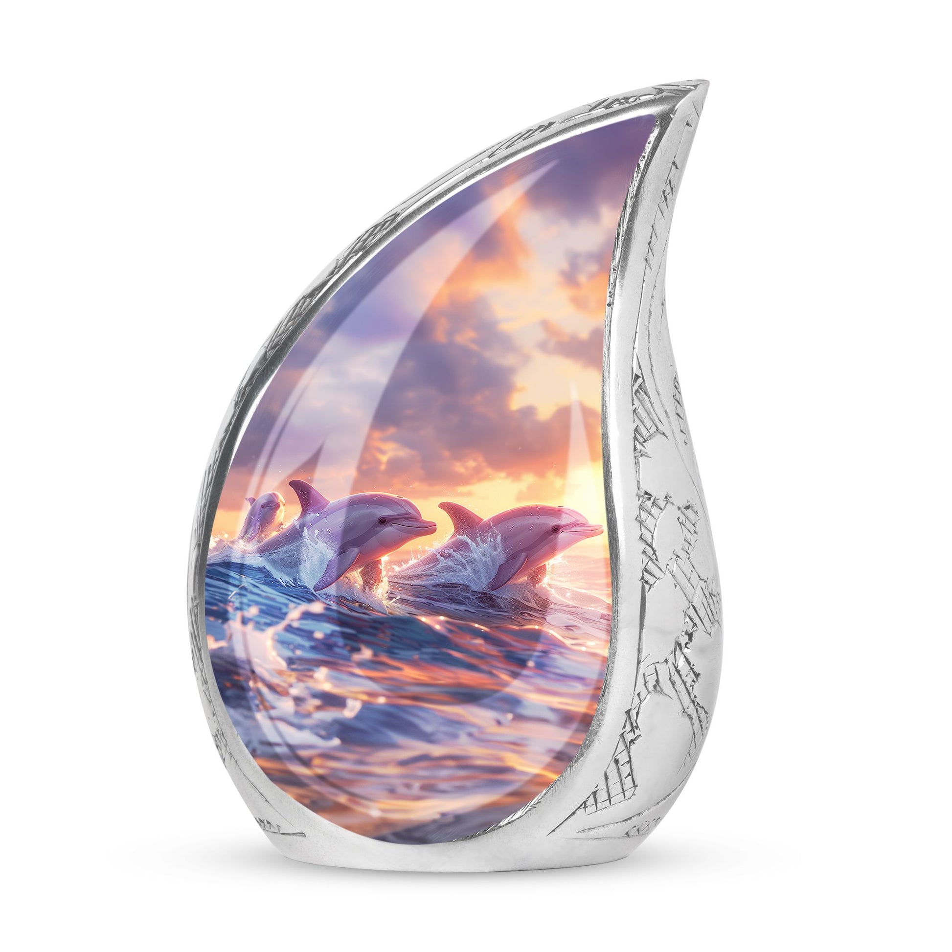 Sunset Dolphin Memorial Urn For Women - Large Urns For Adult Human Ashes