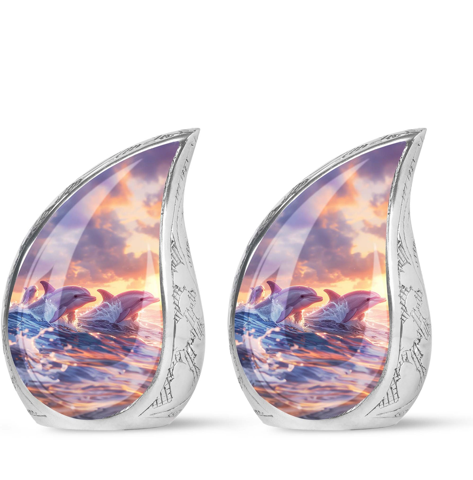Sunset Dolphin Memorial Urn For Women - Large Urns For Adult Human Ashes