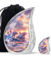 Sunset Dolphin Memorial Urn For Women - Large Urns For Adult Human Ashes