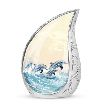 Personalized Dolphin Cremation Urn for Men & Women - 10-inch, 200 cu in - Yatskia