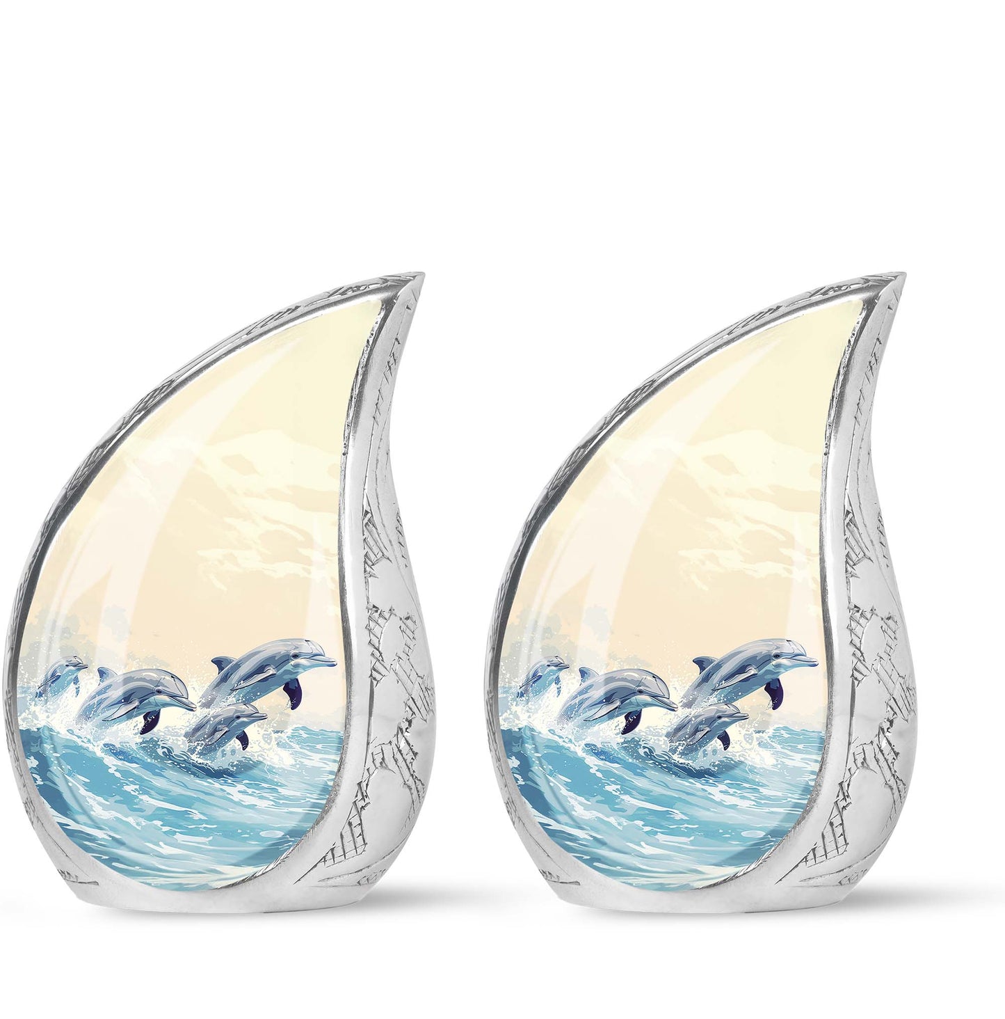 Personalized Dolphin Cremation Urn for Men & Women - 10-inch, 200 cu in - Yatskia