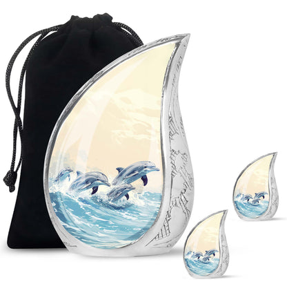 Personalized Dolphin Cremation Urn for Men & Women - 10-inch, 200 cu in - Yatskia