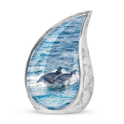 Personalized Dolphin Cremation Urn for Women - 10-inch, 200 cu in - Yatskia