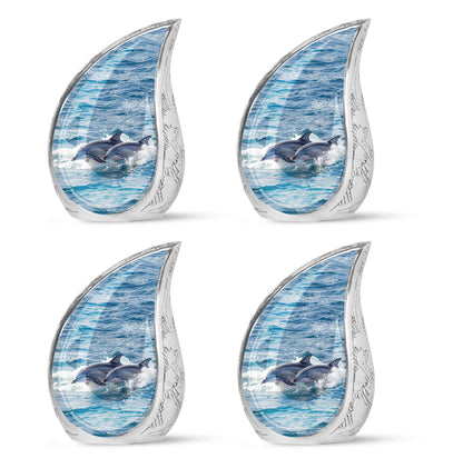 Personalized Dolphin Cremation Urn for Women - 10-inch, 200 cu in - Yatskia