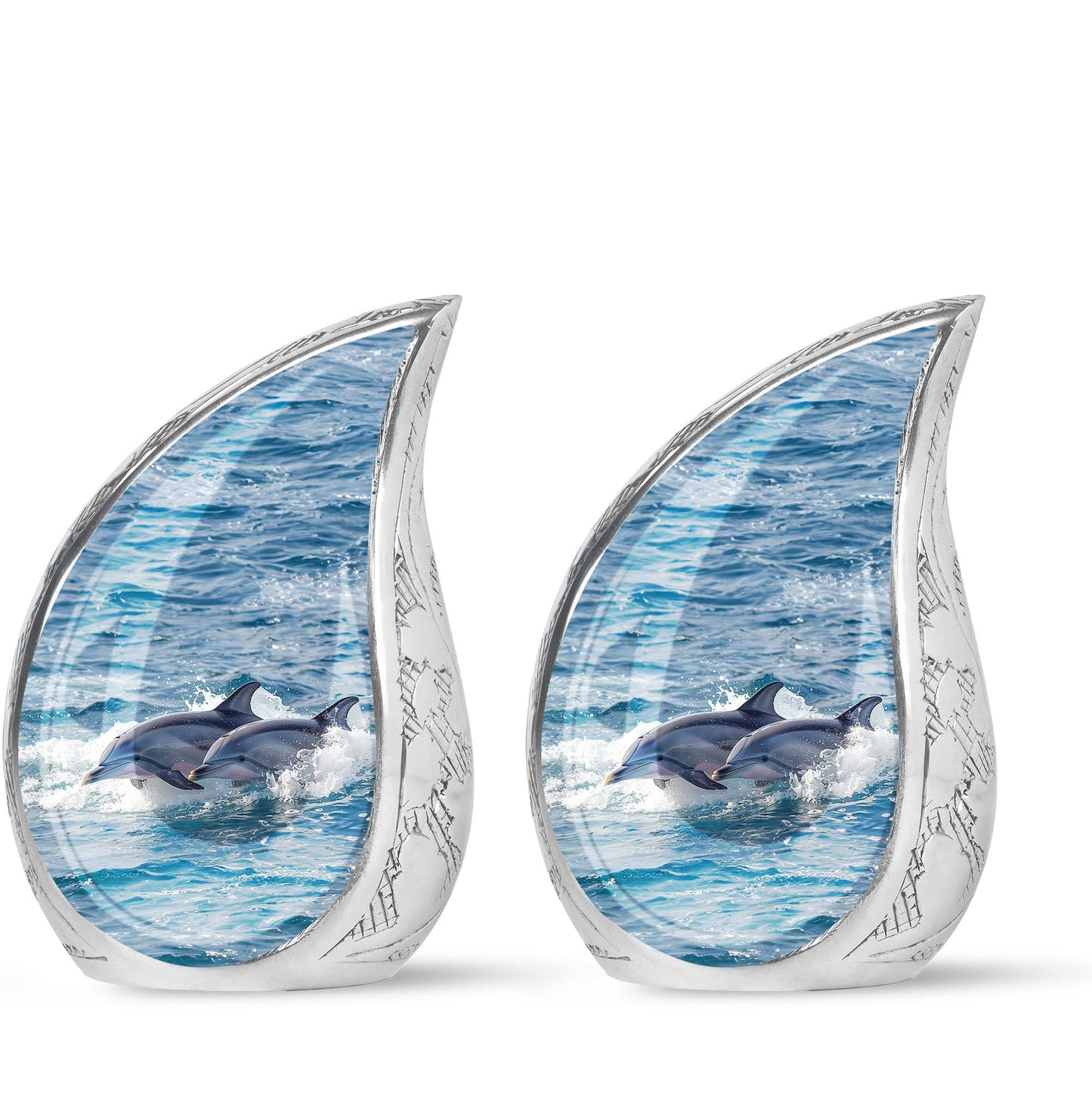 Personalized Dolphin Cremation Urn for Women - 10-inch, 200 cu in - Yatskia