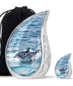 Dolphins Large Urn Memorial - Cremation Keepsake Urn Combo