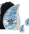 Dolphins Large Urn Memorial - Cremation Keepsake Urn Combo