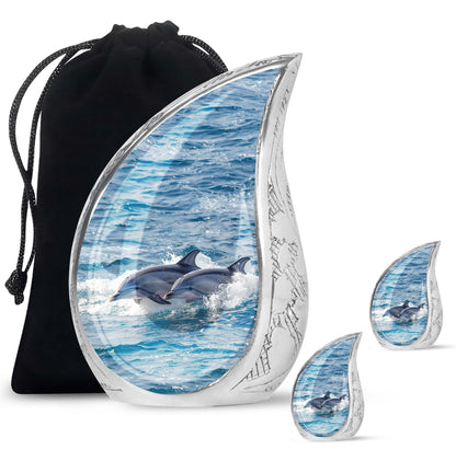 Personalized Dolphin Cremation Urn for Women - 10-inch, 200 cu in - Yatskia
