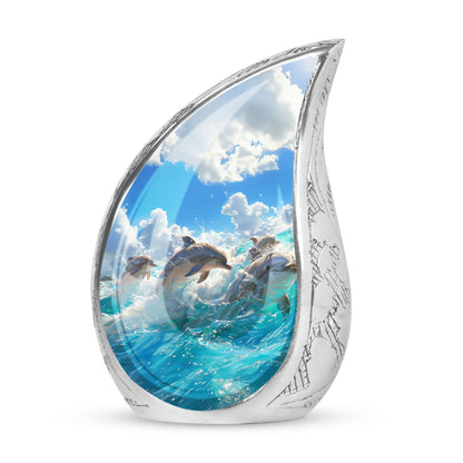 Personalized Dolphin Cremation Urn for Human Ashes - 10-inch, 200 cu in - Yatskia