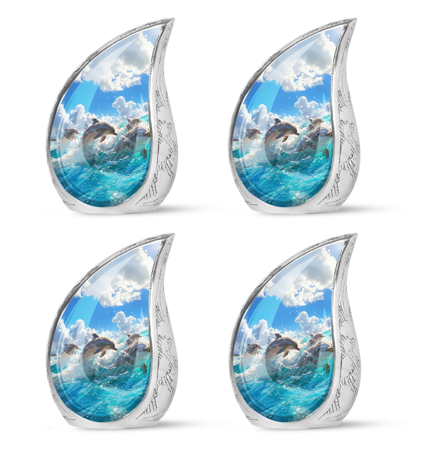 Personalized Dolphin Cremation Urn for Human Ashes - 10-inch, 200 cu in - Yatskia