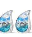 Joyful Dolphins Famiy Urn For Cremation - Funeral Urn for Loved Ones