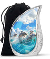 Joyful Dolphins Famiy Urn For Cremation - Funeral Urn for Loved Ones