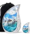 Joyful Dolphins Famiy Urn For Cremation - Funeral Urn for Loved Ones